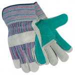 Split Leather Double Palm Work Gloves, L