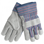 Rubberized Split Leather Palm Work Gloves, L