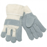 Plasticized Leather Palm Work Glove, L