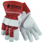 Grain Goatskin Leather Safety Cuff Gloves, L