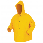 Classic PVC Polyester Jacket, Attached Hood, 2XL