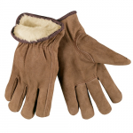 Driver Glove, Pile Lined, Brown Xx-Large, Pack
