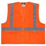 Hi-Vis Reflective Orange Safety Vest, 2X-Large