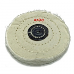 BUFF:W4 x 30 White Muslin Buffs 4" x 30ply