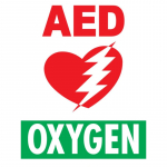 "AED and Oxygen Floor" Sign
