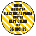 Sign "Keep Area Infront of Panel" 12"