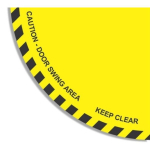 "Caution Door Swing Area" 36" Yellow Sign