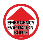 "Emergency Evacuation Route" Sign