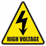 High Voltage Area - Floor Marking Sign, 12"