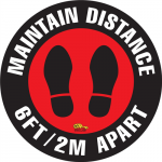 "Maintain Distance" Safety Floor Sign, 24"