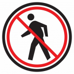 No Pedestrian - Floor Marking Sign, 12"