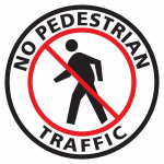 No Pedestrian - Text Floor Sign, 24"