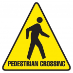 Pedestrian Crossing Floor Sign, 12"