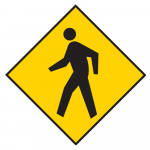 Pedestrian Yellow, Floor Sign, 16" Wide