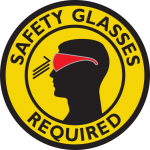 "Safety Glasses Required" Floor Sign, 16"
