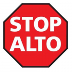 Red Stop Sign in Spanish/English, 36"