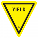 "Yield" Yellow and Black Sign, 12"
