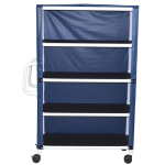 4-Shelf Linen Cart with Cover, 3" Casters