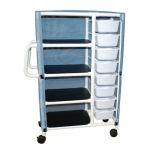 Combo Cart with 4 Shelves and 16 Tubs Cover