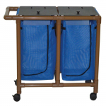 Woodtone Double Hamper with Mesh Bags
