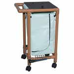 Wood Tone Single Hamper with Foot Pedal