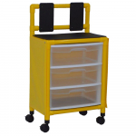 Yellow Isolation Cart with 3 Drawers