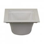 Floor Sink with 2" Drain Opening, PVC, White, 12" x 12"