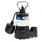 Cast Iron Submersible Sump Pump, 1/3 HP, 120V, 46 Gpm