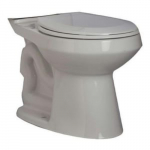 Vitreous China Elongated Toilet Bowl, White, 15-1/2"