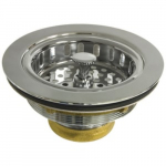Brass Basket Strainer in Chrome Plated, 3-3/8"