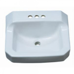 Wall Mount Bathroom Sink w/ 4" Centerset Faucet Holes