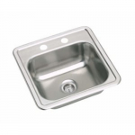 Bealeton Stainless Steel Drop-In Bar Sink, 2 Faucet