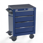 Single Bank Roller Cabinet, Blue, 27" 4-Drawer
