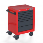 Single Bank Roller Cabinet, Red/Gray, 27"