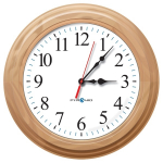 RF Series Analog Wall Clock 16.5" Oak Wood
