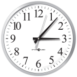 TimeTrax Sync Analog Wall Clock 13" Silver