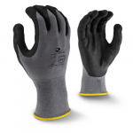 Foam Nitrile Gripper Glove, Gray, Elastic Cuff, L