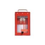 Steel Wall Mounted/Portable Lockout Box 4 Hook Red
