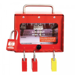Steel Wall Mounted/Portable Lockout Box 8 Hook Red