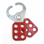 Lockout Hasp Steel, Red, Scissor Action 1" Jaws