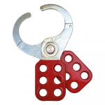 Lockout Hasp Steel, Red, Scissor Action 1-1/2" Jaws