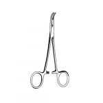 Baby Mixter Forceps, Curved, Partially Serrated, 7"