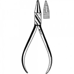 Needle Nose Pliers, Serrated with Groove, 5-1/2"