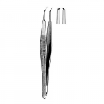 Castroviejo Micro Forceps, Angled, 0.12mm Tip, 4"