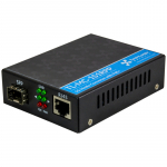 Fiber-Based Media Converter with PoE Plus and 1 SFP