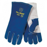 Welding Gloves Leather, L, Blue