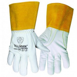 Tig Welding Gloves Cut Resist Leather, 2XL, White