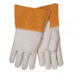 Cowhide Unlined TIG Welders Gloves, 4", XL, Pearl/Gold