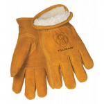 Medium Brown Cowhide Pile Lined Cold Weather Gloves