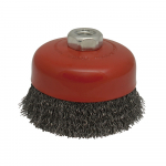 4" Crimped Wire Cup Brush, Thin Wire